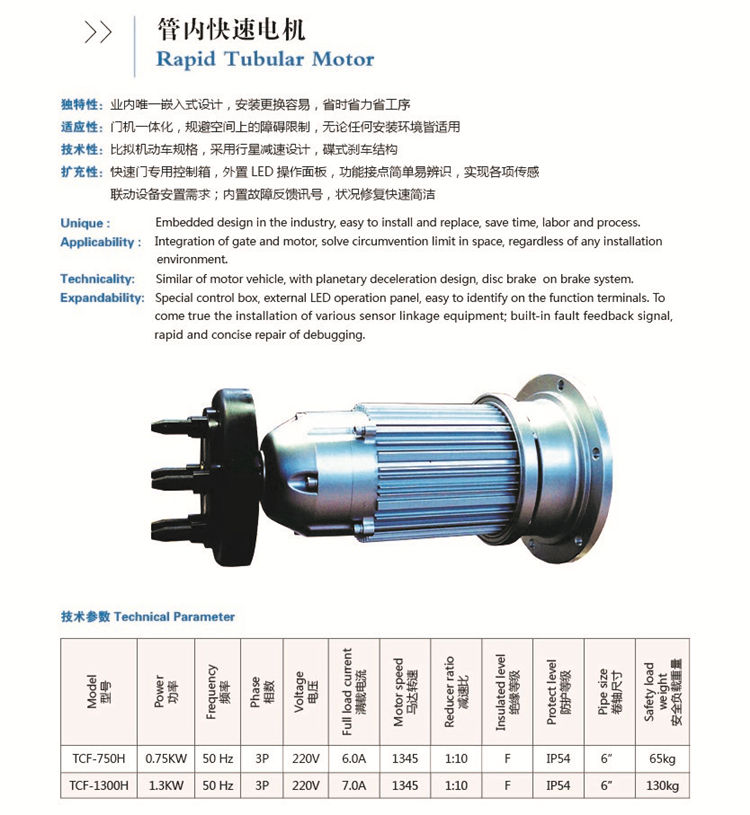 快速門電機-內置快速門專用電機